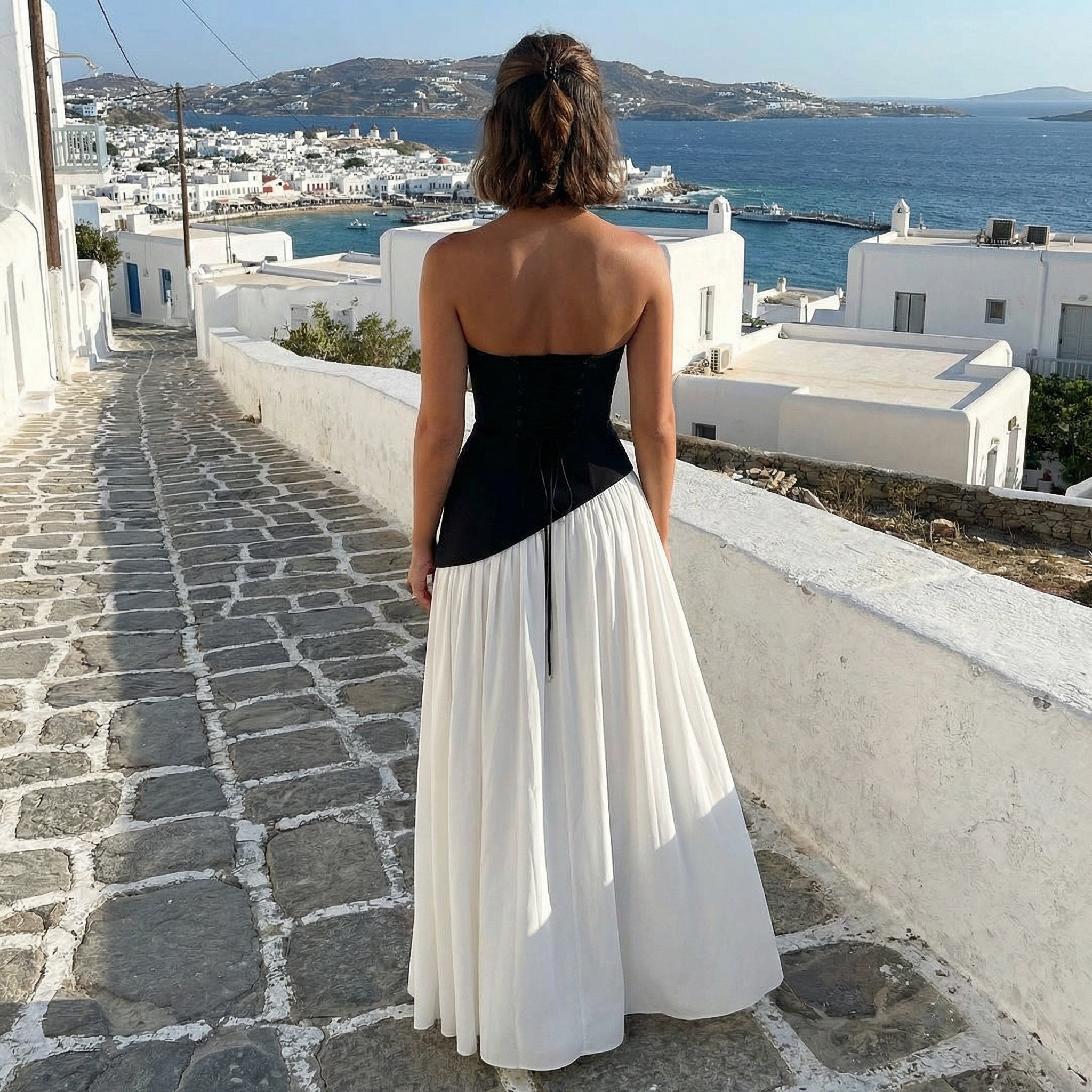 Maia - Vestido maxi sin tirantes
