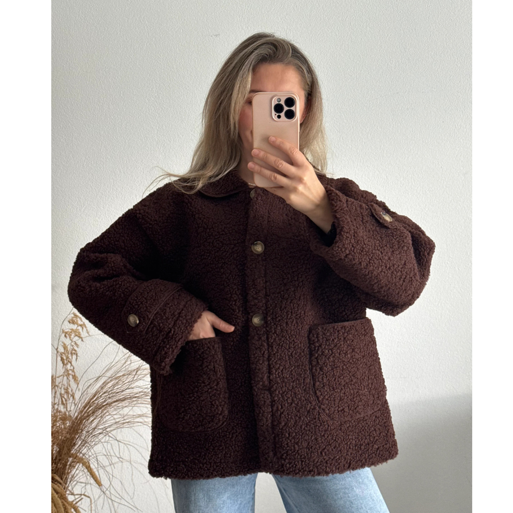Catalina | Chaqueta Borreguito Crema con Botones