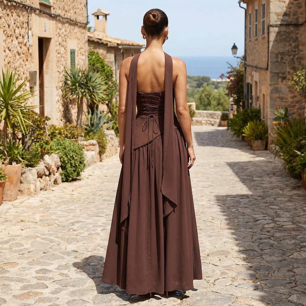 Maia - Vestido maxi sin tirantes