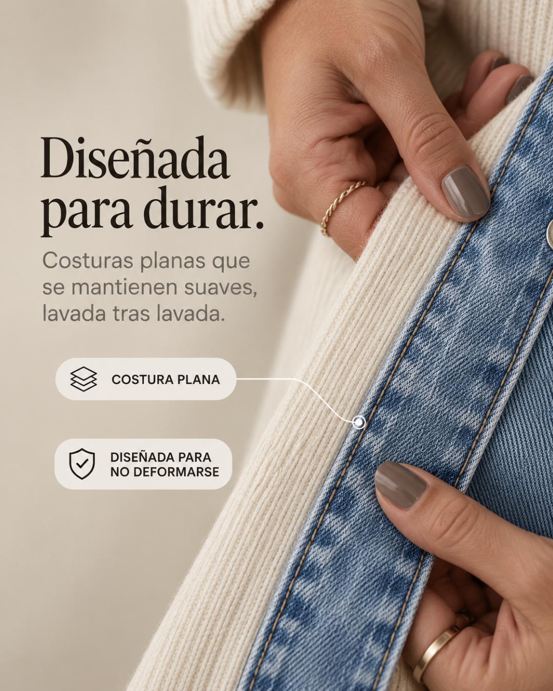 Magdalena | Chaqueta de Punto con Paneles en Denim