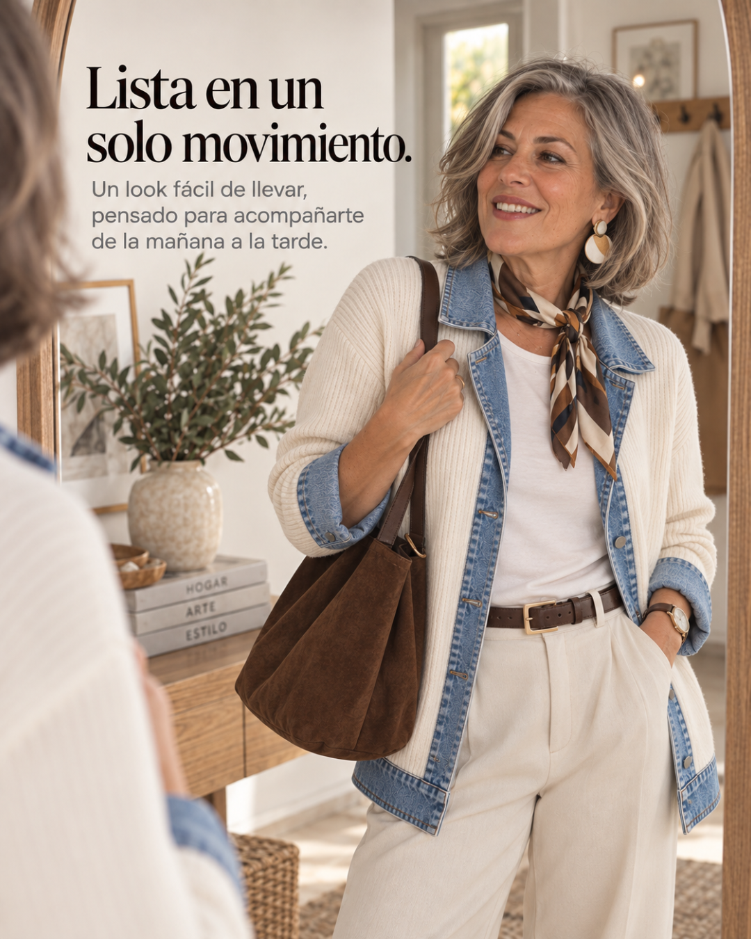 Magdalena | Chaqueta de Punto con Paneles en Denim