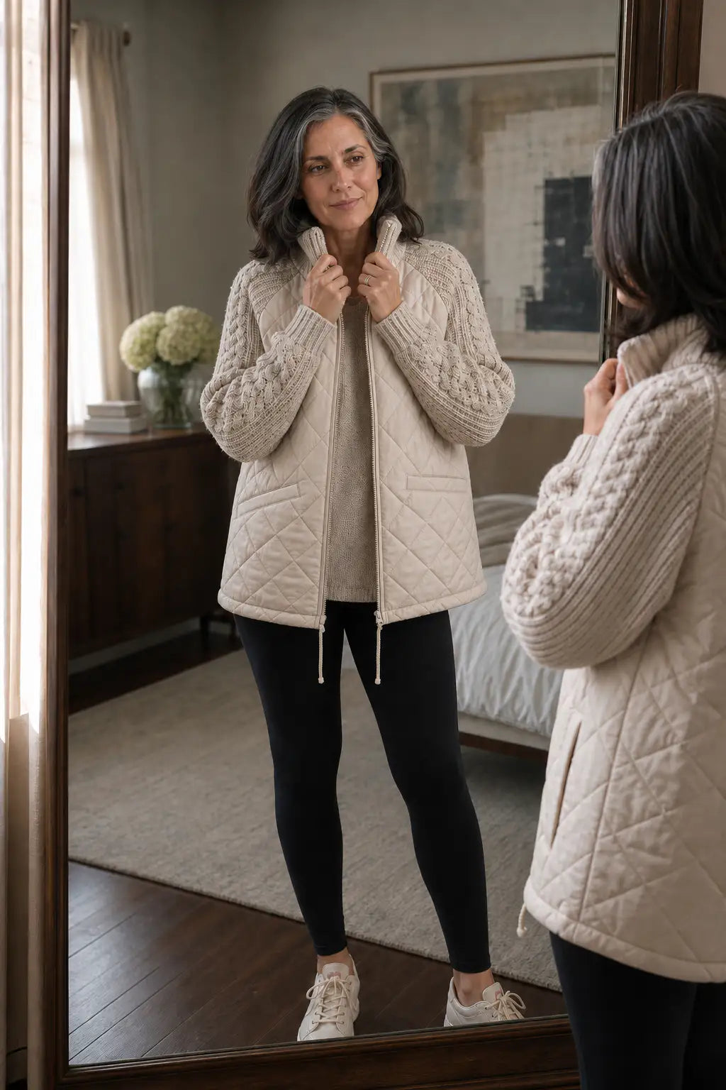 Elsa | Chaqueta Acolchada con Paneles de Punto