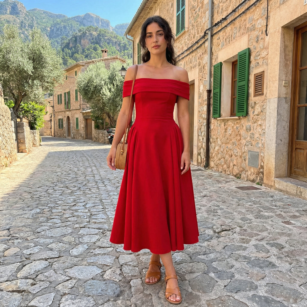 Minerva - Vestido midi elegante sin esfuerzo