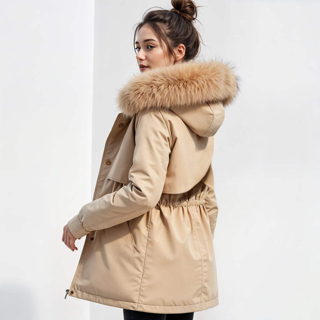 Marta | Parka con Capucha de Pelo Sintético