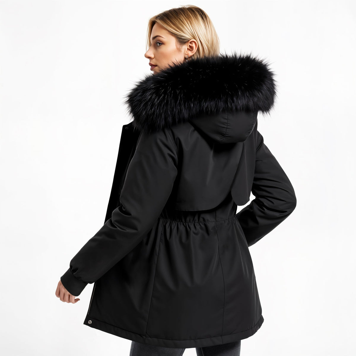 Marta | Parka con Capucha de Pelo Sintético