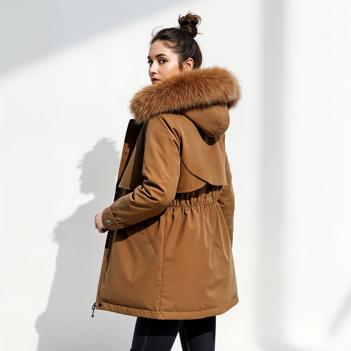 Marta | Parka con Capucha de Pelo Sintético