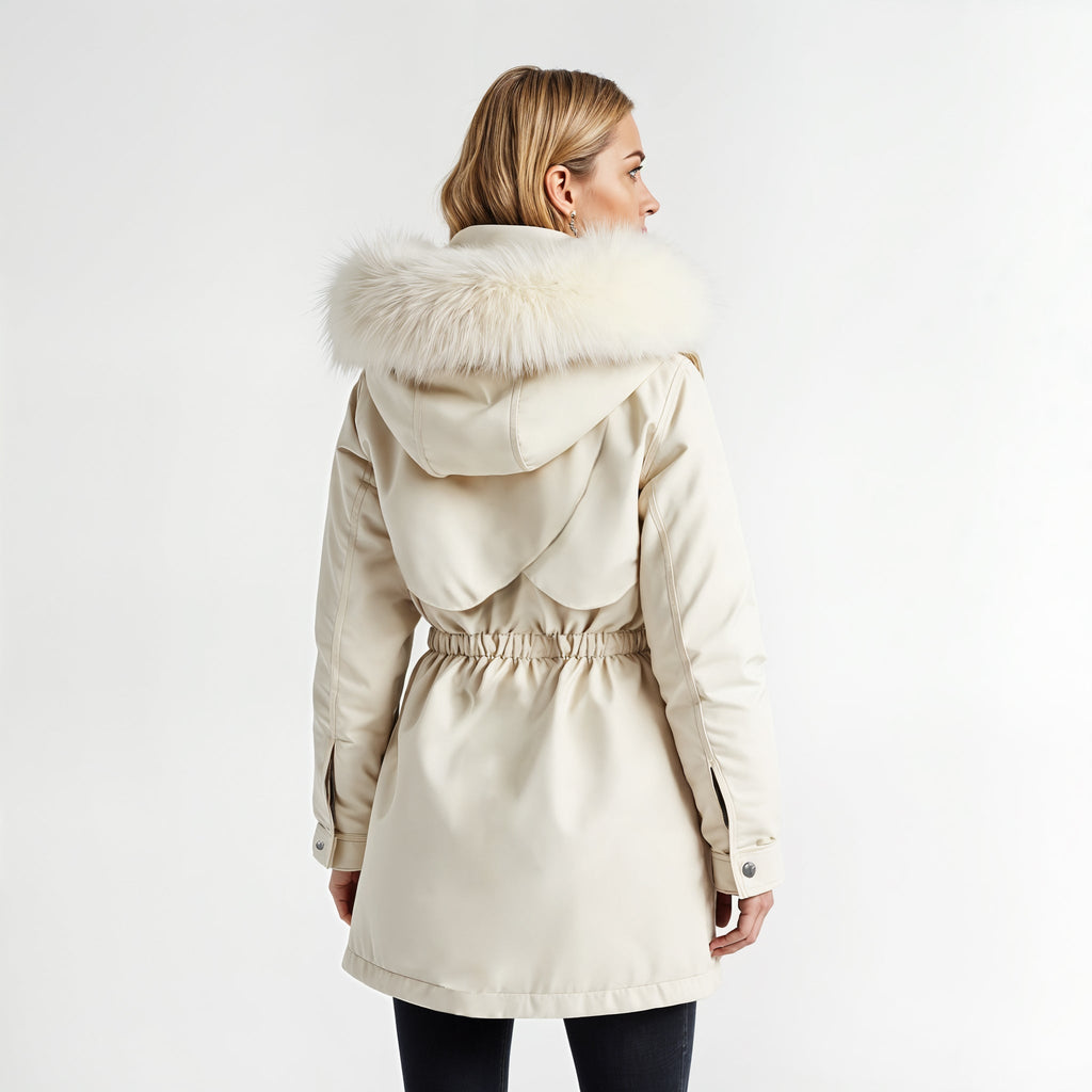 Marta | Parka con Capucha de Pelo Sintético