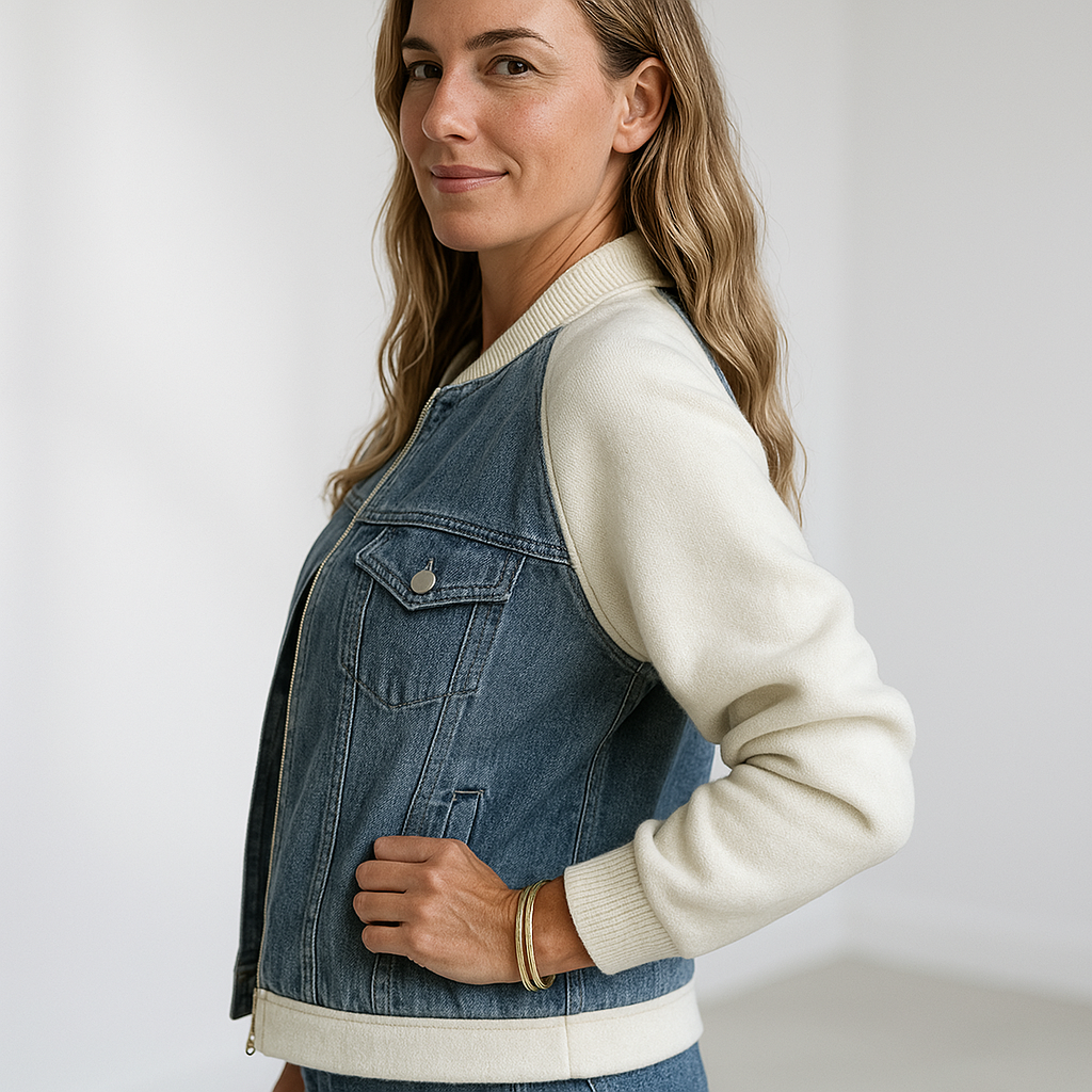 Fátima | Chaqueta Vaquera con Ribete de Punto
