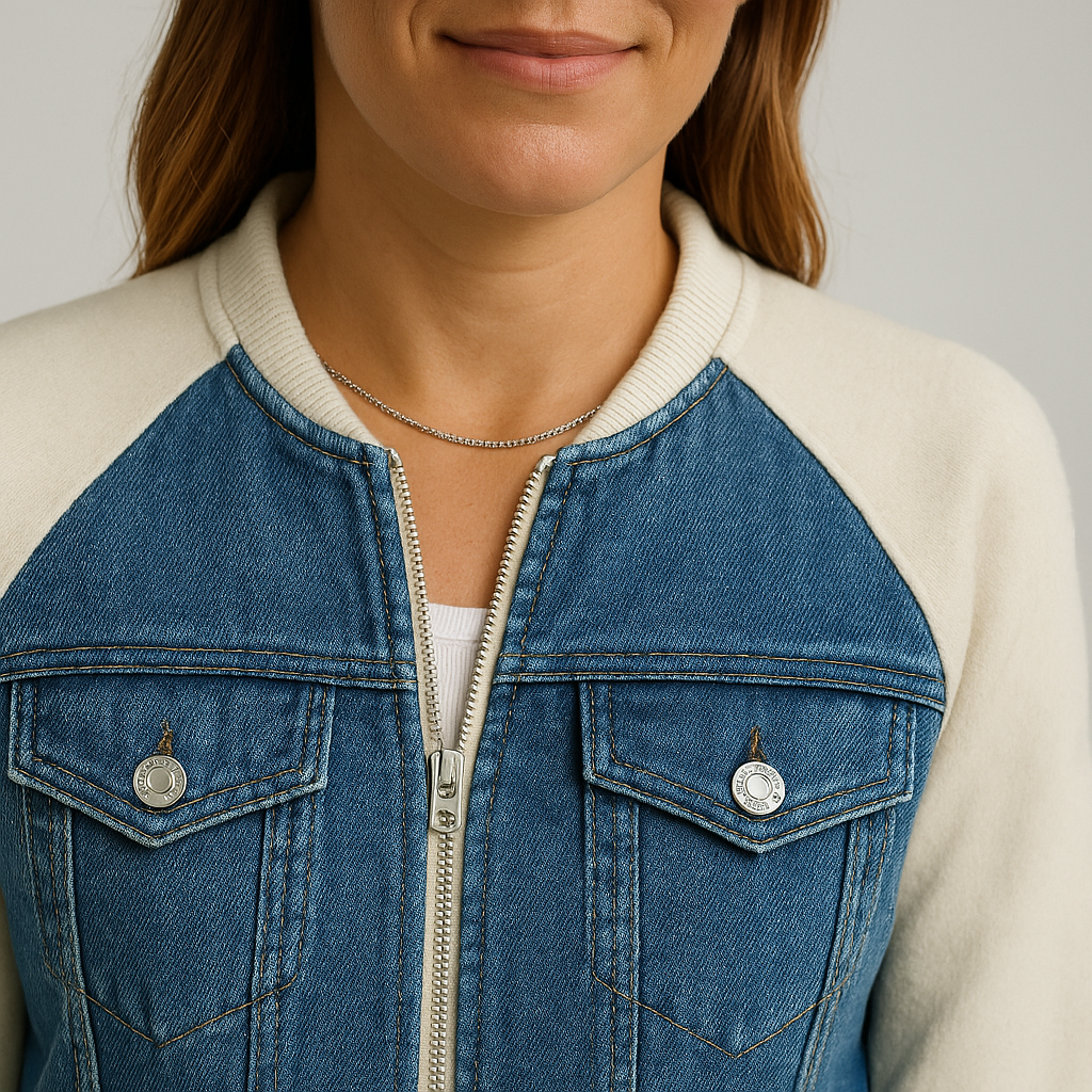Fátima | Chaqueta Vaquera con Ribete de Punto