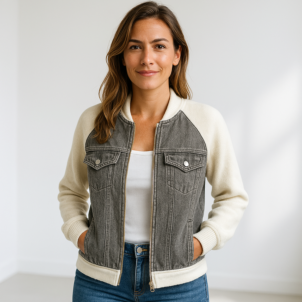 Fátima | Chaqueta Vaquera con Ribete de Punto