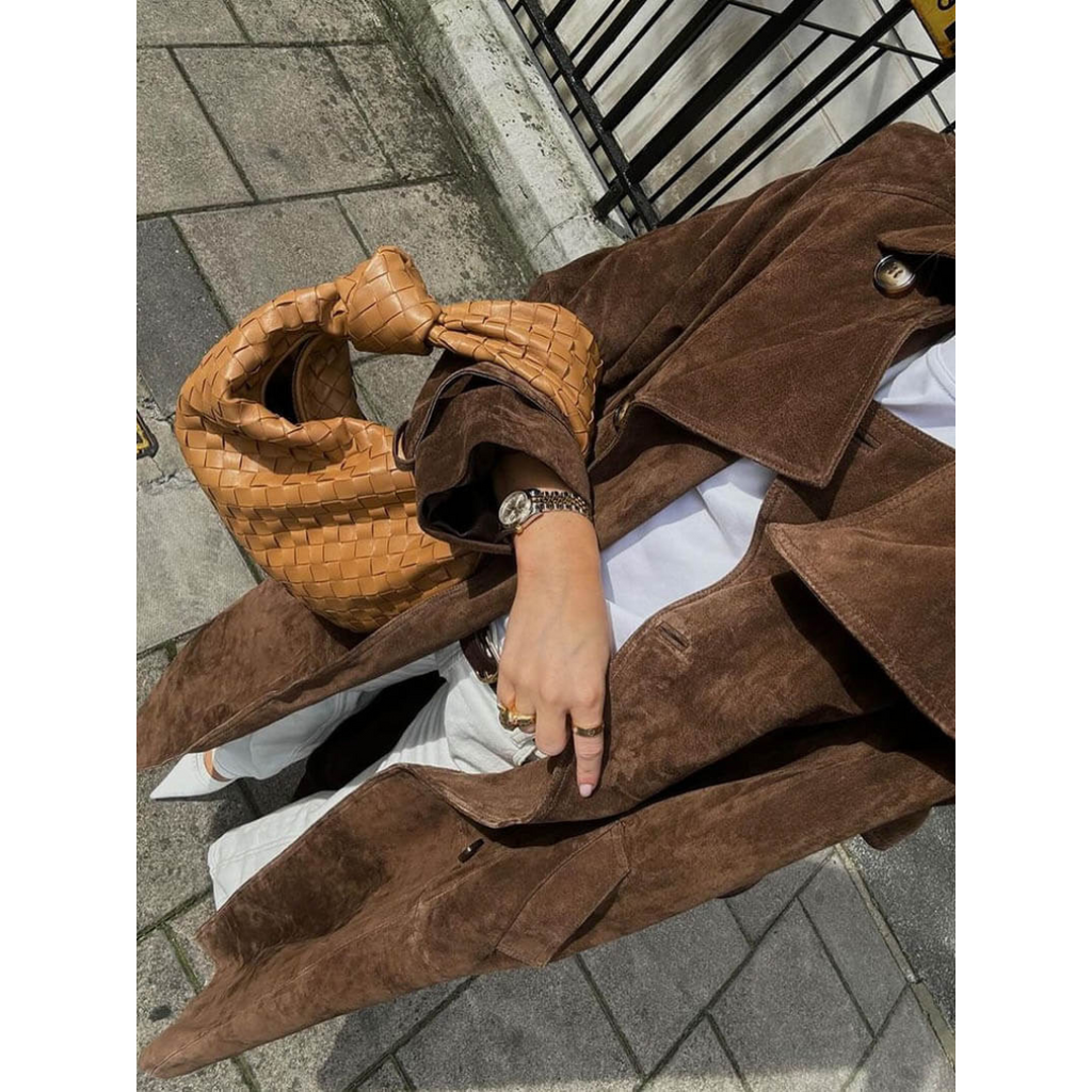 Eva | Gabardina de Ante Sintético con Cinturón