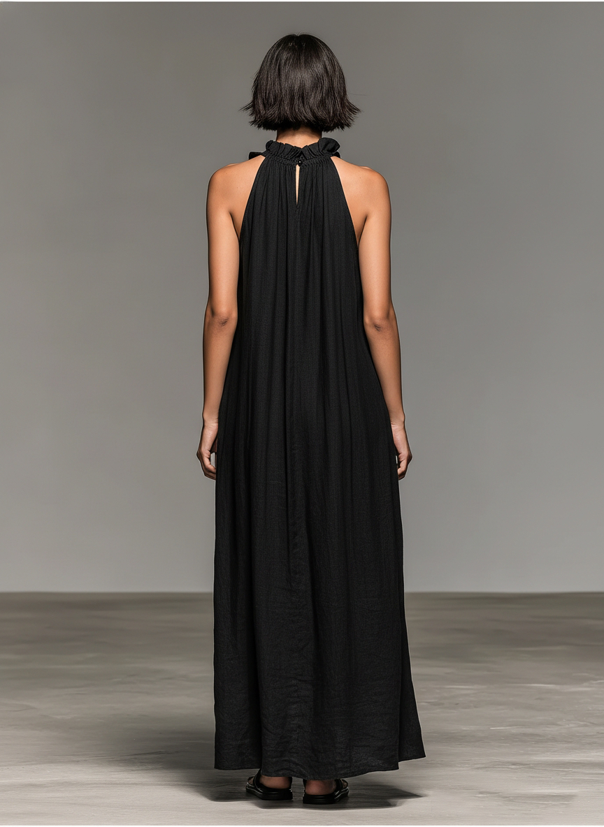 Lua · Vestido Maxi Halter con Bolsillos