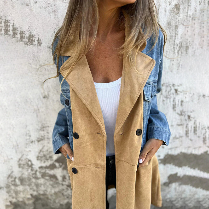 Estela | Chaqueta de Ante Sintético con Solapas