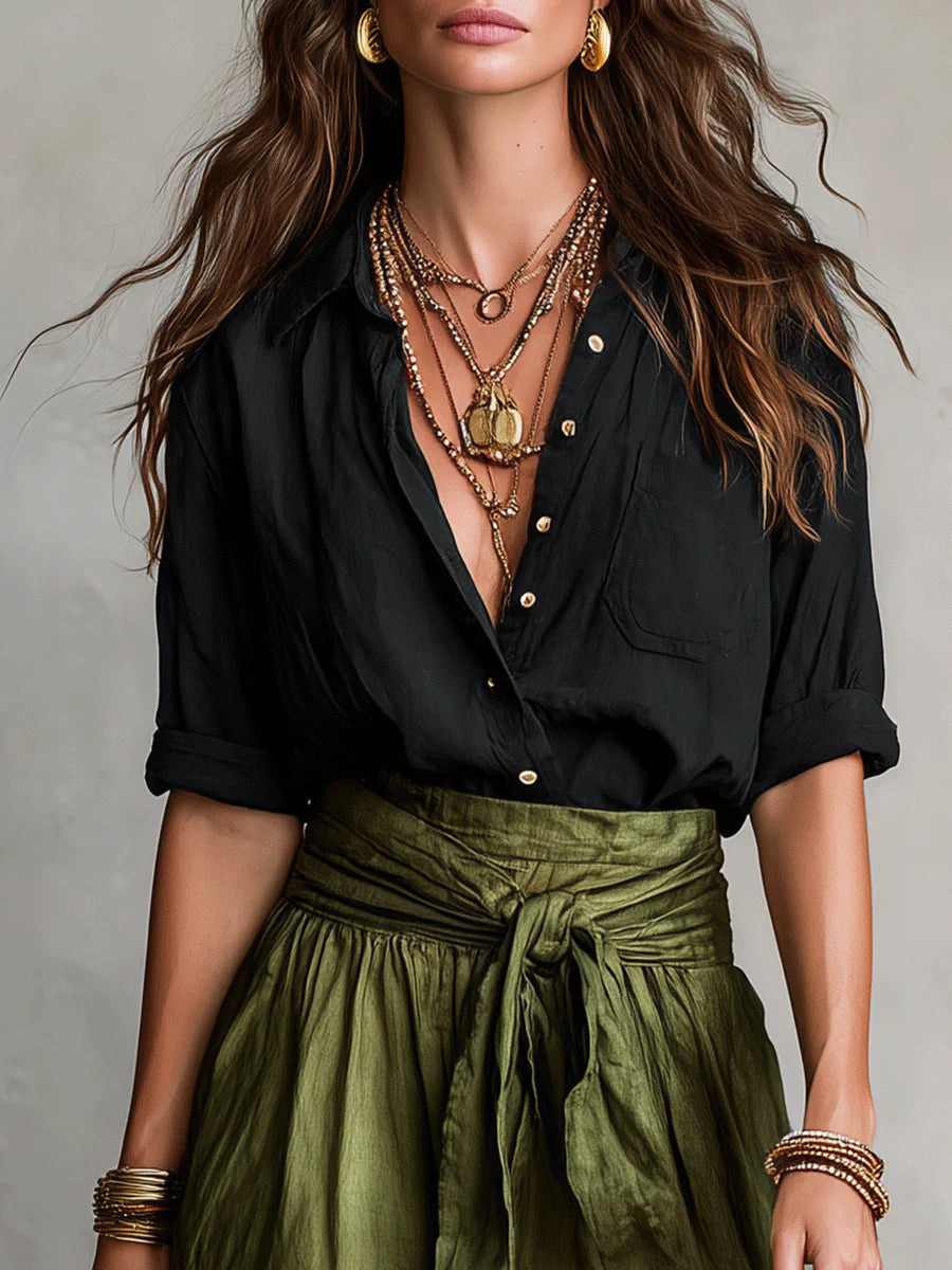 Marta · Vestido Maxi de Un Hombro Elegante y Fluido