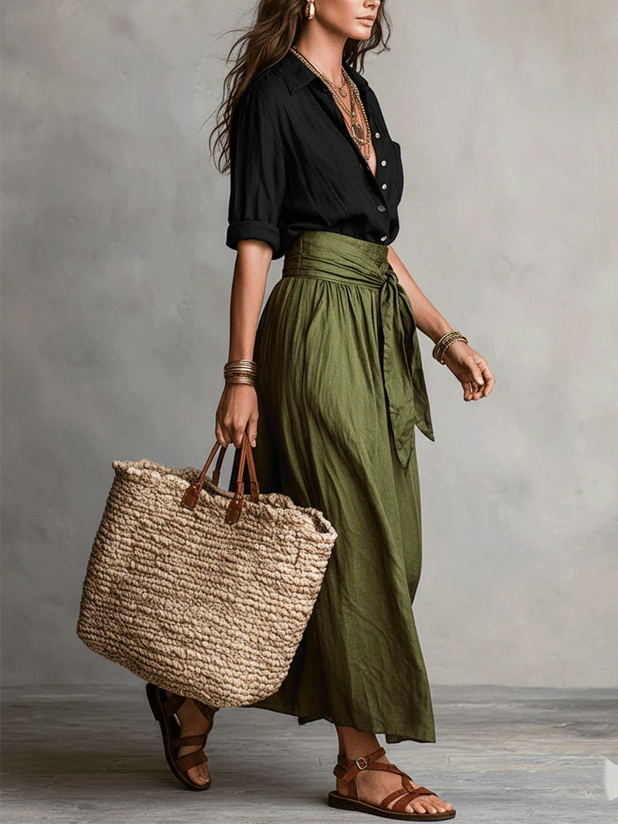 Marta · Vestido Maxi de Un Hombro Elegante y Fluido