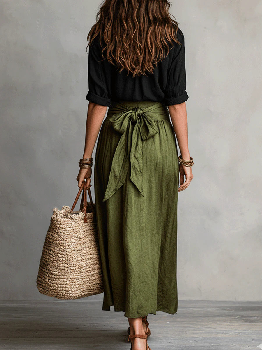Marta · Vestido Maxi de Un Hombro Elegante y Fluido