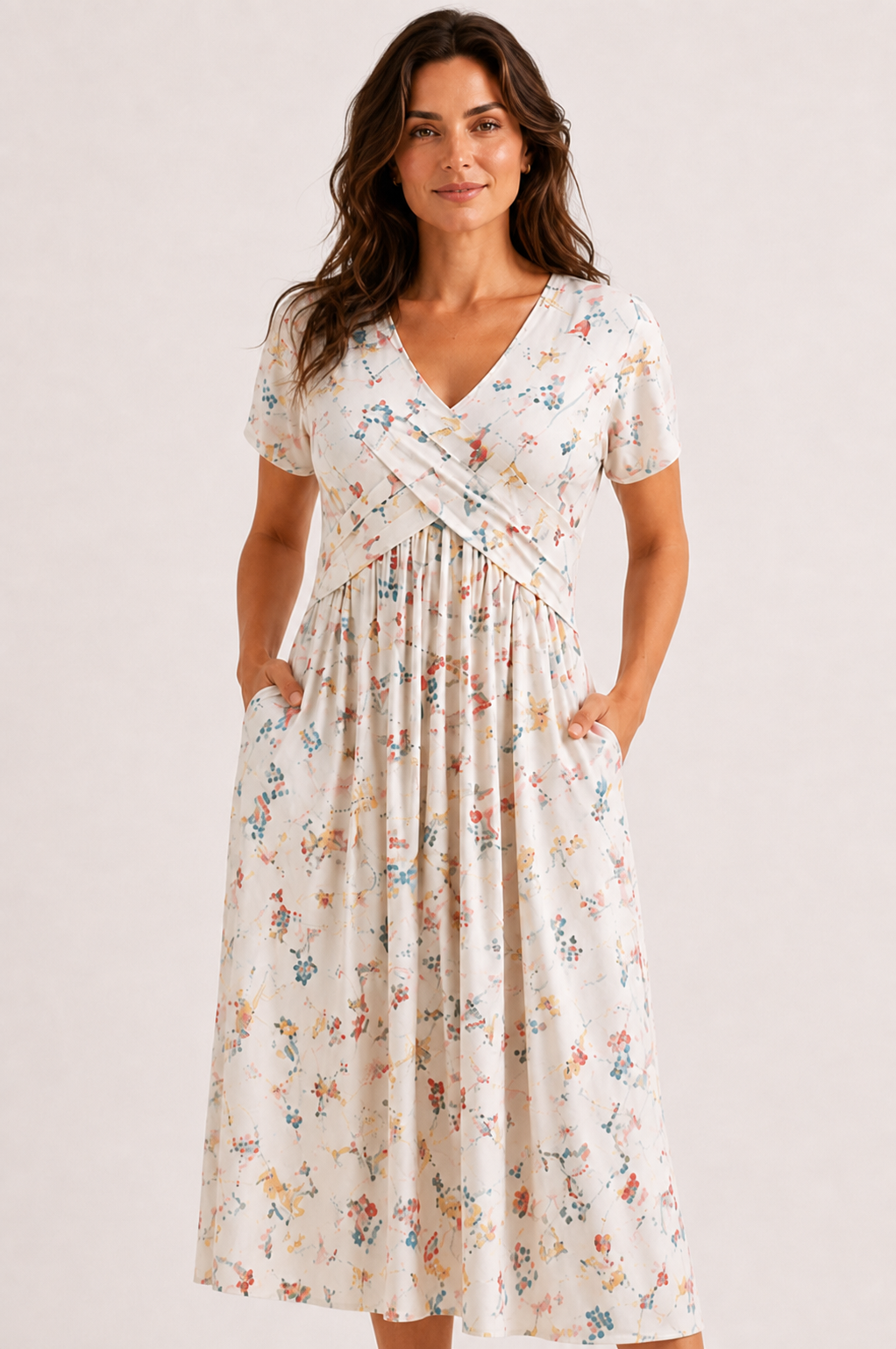Azalea · Vestido Midi Floral de Cintura Cruzada