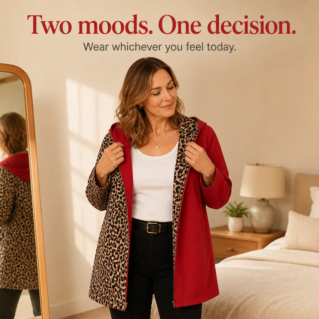Lorena | Abrigo Reversible de Leopardo con Capucha