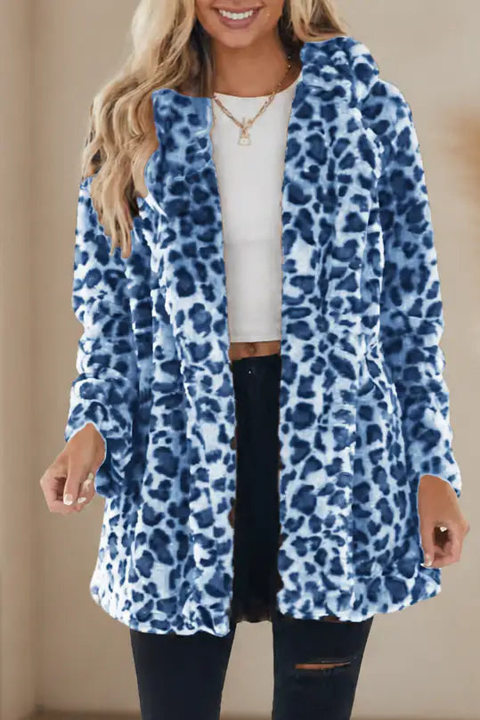 Carolina | Abrigo Largo de Pelo Sintético Leopardo