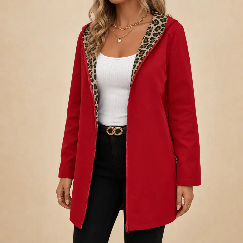 Lorena | Abrigo Reversible de Leopardo con Capucha