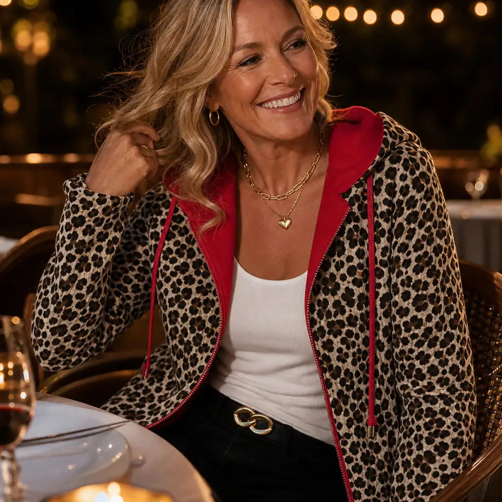 Lorena | Abrigo Reversible de Leopardo con Capucha
