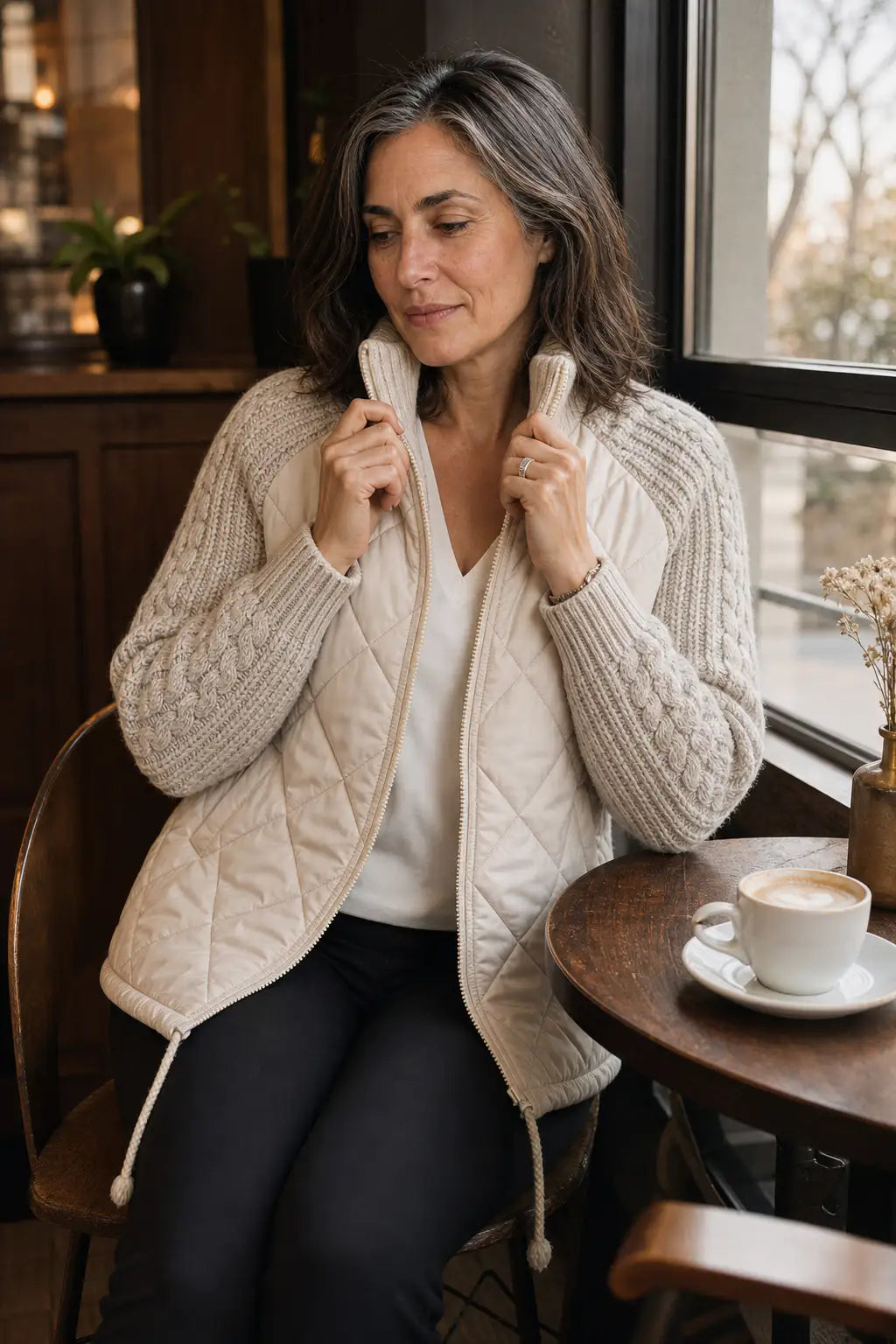 Elsa | Chaqueta Acolchada con Paneles de Punto