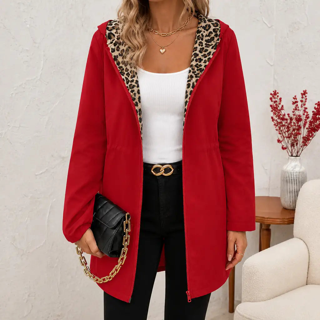 Lorena | Abrigo Reversible de Leopardo con Capucha