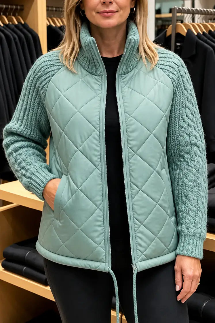 Elsa | Chaqueta Acolchada con Paneles de Punto