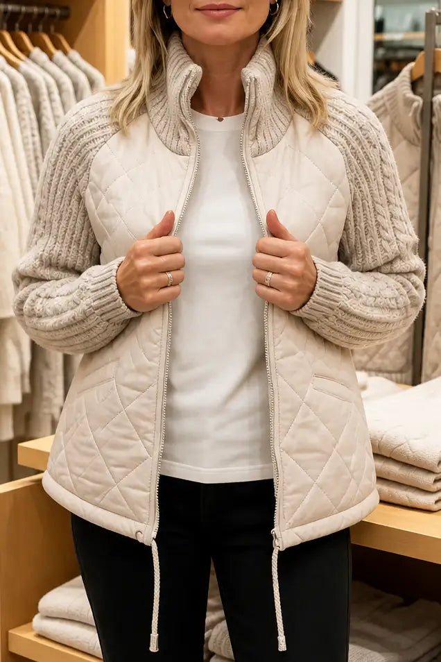Elsa | Chaqueta Acolchada con Paneles de Punto