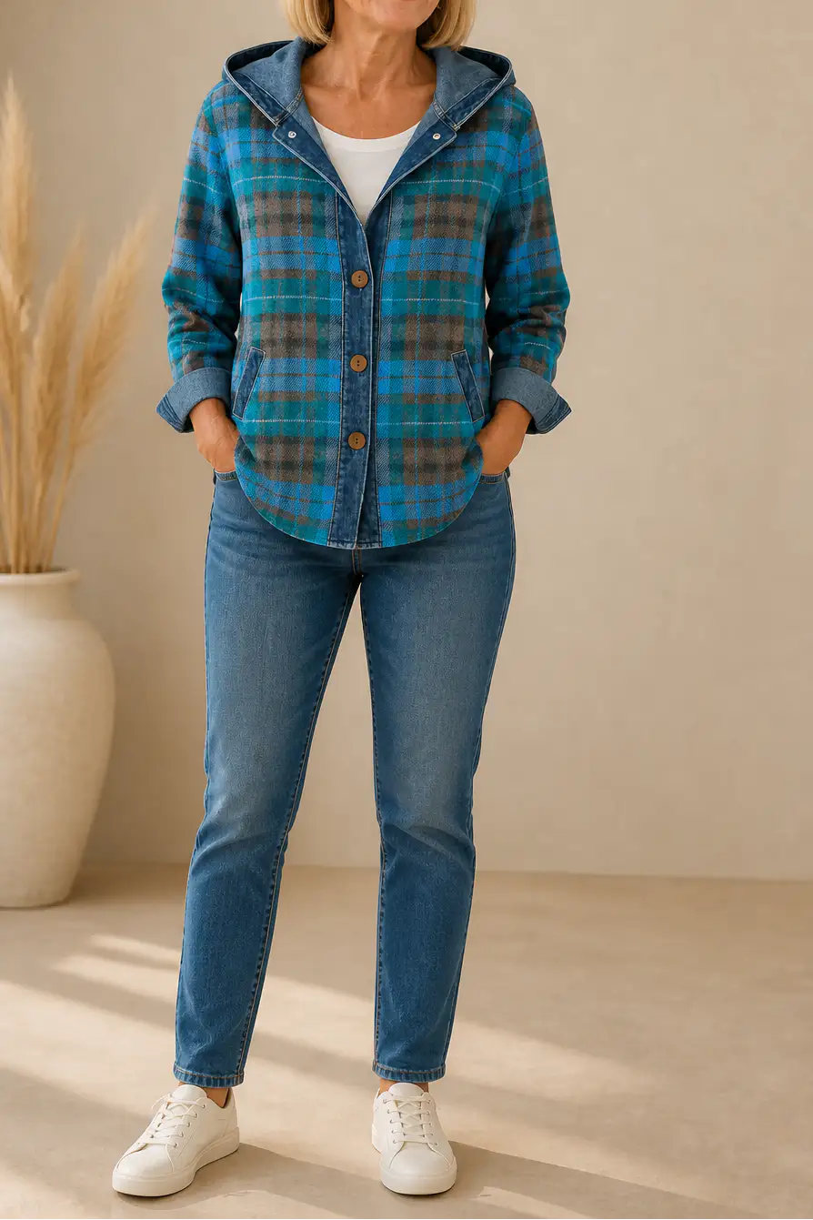 Carmen | Sobrecamisa de Cuadros con Capucha Vaquera