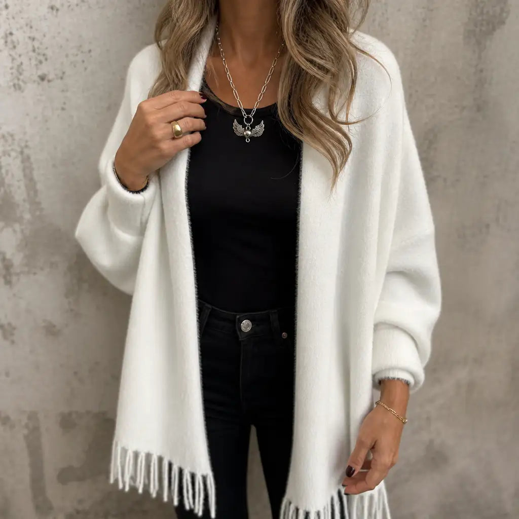 Blanca | Abrigo de Paño con Cuello Chal