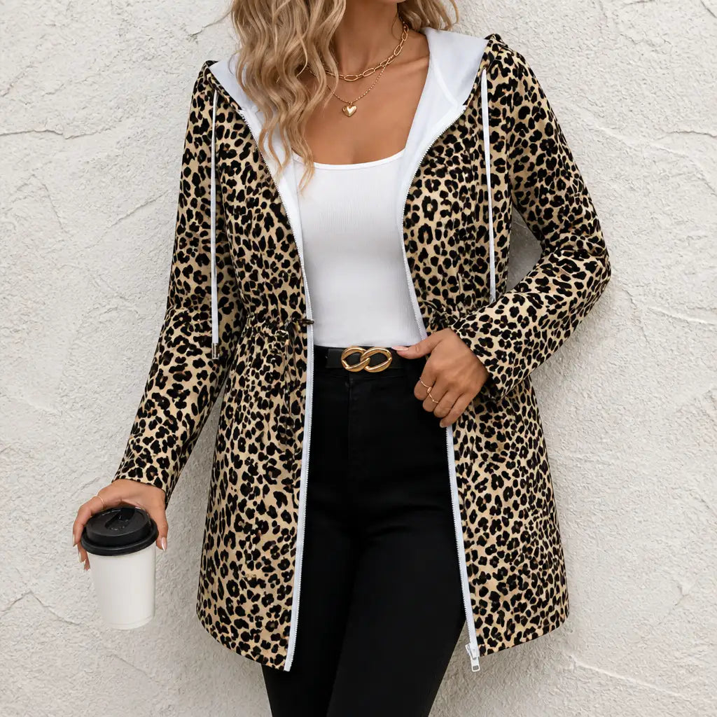 Lorena | Abrigo Reversible de Leopardo con Capucha