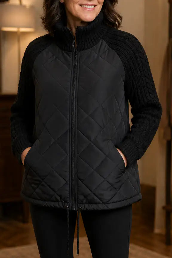 Elsa | Chaqueta Acolchada con Paneles de Punto