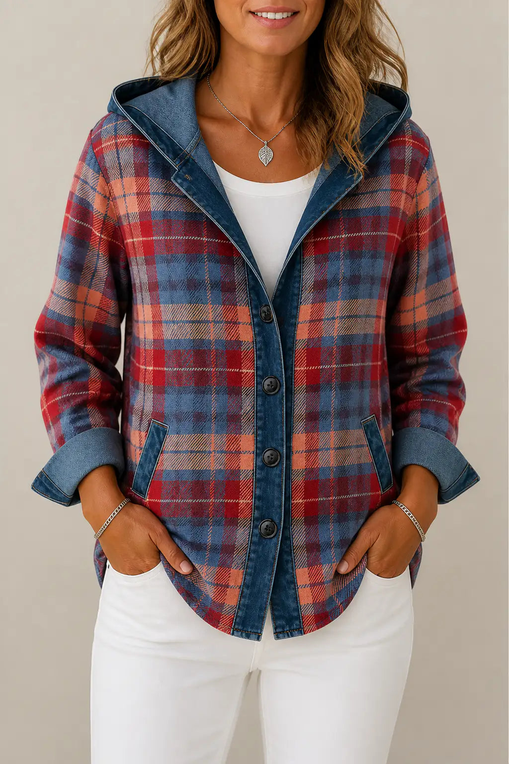 Carmen | Sobrecamisa de Cuadros con Capucha Vaquera