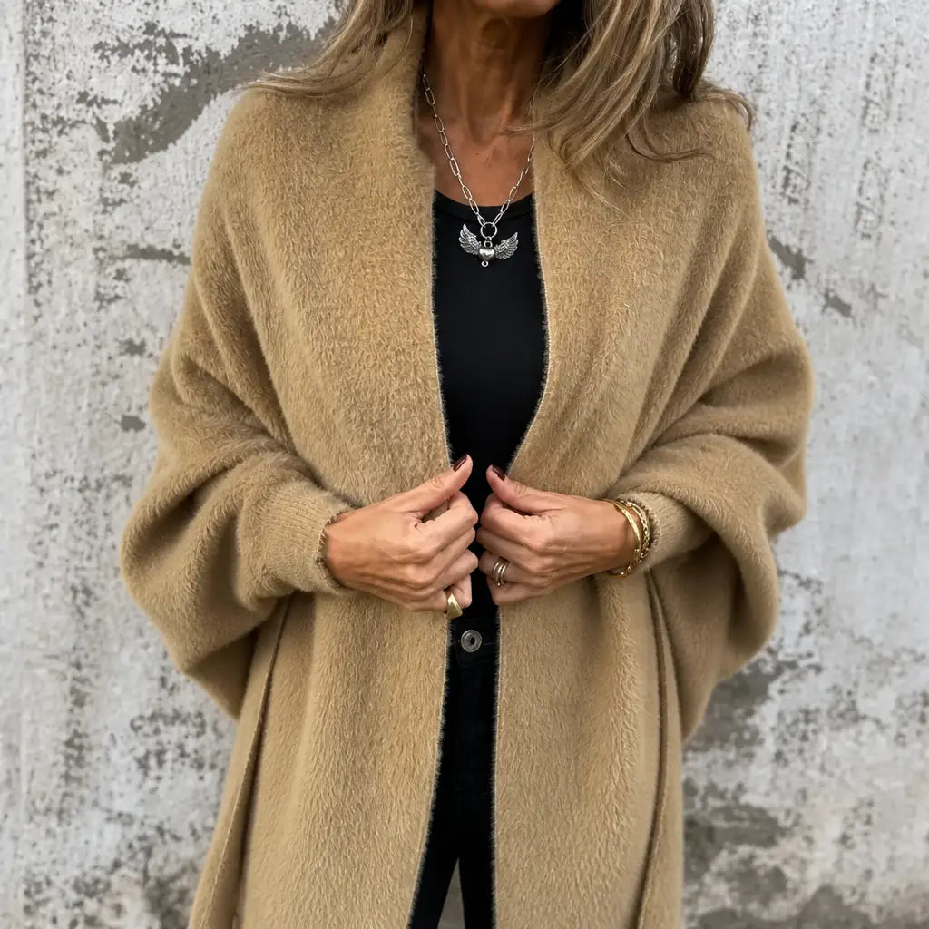 Blanca | Abrigo de Paño con Cuello Chal