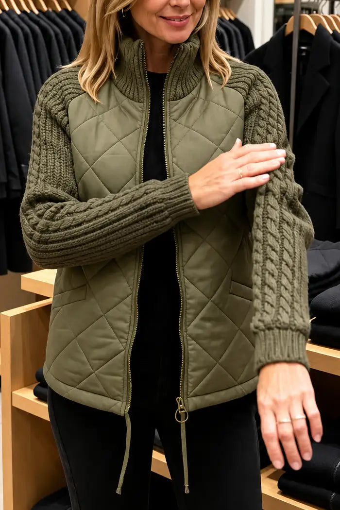 Elsa | Chaqueta Acolchada con Paneles de Punto